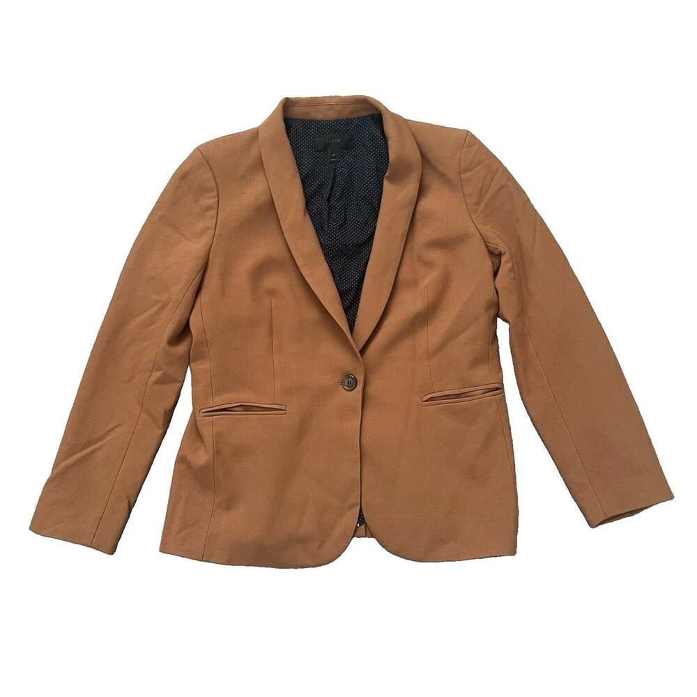 J. Crew Women’s Parke Blazer Camel Brown Wool Blend Single Button Size 10 Lined